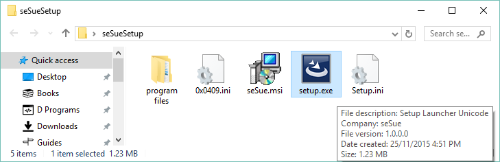 seSue setup file
